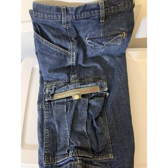 RARE Vintage RALPH LAUREN POLO Men’s Sz 30 Cell Phone Cargo Jean Shorts - Picture 7 of 9